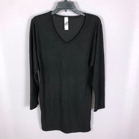 Go Couture Womens Black V Neck Sweater Mini Dress Size Medium - Picture 1 of 6